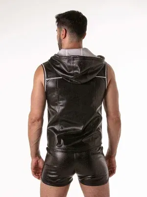 Chaleco Locker Gear Rub It Hoodie Negro Blanco