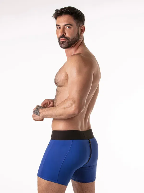 Boxer Con Cremallera Trasera Locker Gear LK0133 Azul