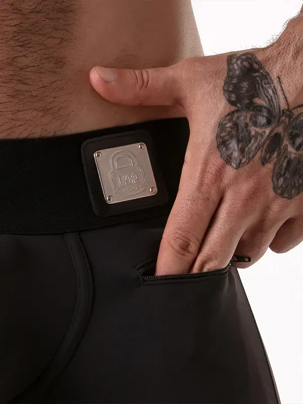 Boxer Con Cremallera Trasera Locker Gear LK0133 Negro