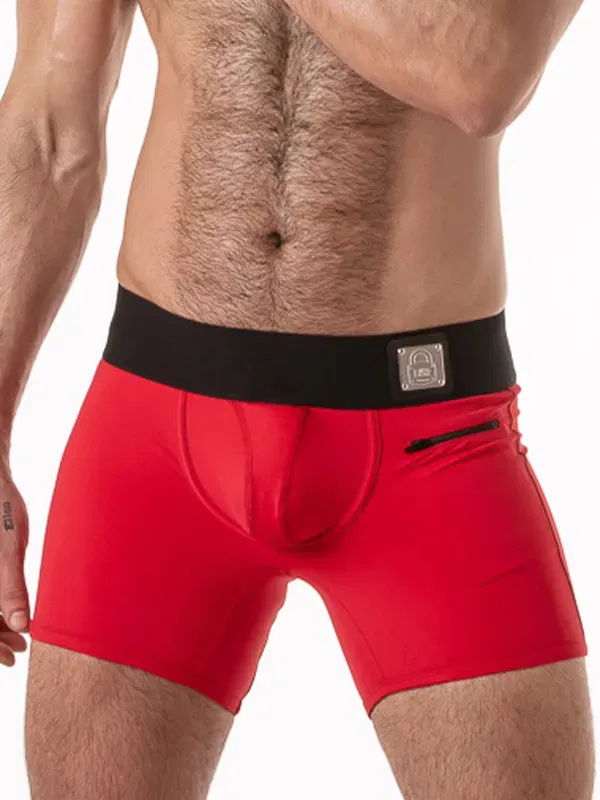 Boxer Con Cremallera Trasera Locker Gear LK0133 Rojo