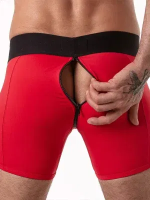 Boxer Con Cremallera Trasera Locker Gear LK0133 Rojo