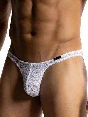 tanga de encaje blanco para hombre Manstore M2512