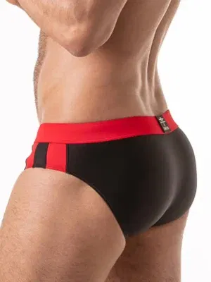 Bañador Slip Locker Gear Swim Brief Soaker Negro Rojo
