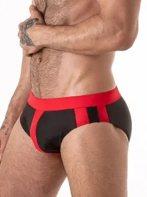 Bañador Slip Locker Gear Swim Brief Soaker Negro Rojo