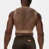 vista trasera crop top rejilla nude hombre banda inferior ancha