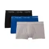 Pack 3 bóxers hombre negro azul gris con cinturilla Calvin Klein vista conjunto.