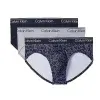 Pack 3 slips Calvin Klein Micro Stretch azul marino gris microestampado cintura Infinity Bond vista frontal.