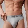 Pack 3 slips Calvin Klein Micro Stretch azul marino gris microestampado cintura Infinity Bond vista frontal.