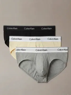pack de slips Calvin Klein negro crema gris con cintura Infinity Bond y logo
