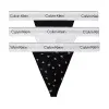 pack de tangas para hombre negro blanco y negro microprint con cintura blanca Calvin Klein