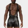 singlet hombre negro Barcode Berlin Bazo Army vista frontal
