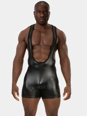 singlet hombre negro Barcode Berlin Bazo Army vista frontal