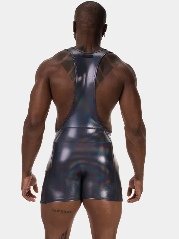 vista 3/4 singlet multicolor efecto prisma corte atlétic