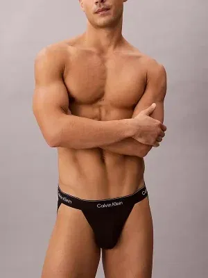 Pack 3 suspensorios Calvin Klein negro cintura Infinity Bond vista frontal.