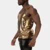 tank top hombre gold brillo lateral corte regular