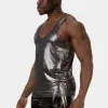 tank top hombre metalizado silver brillo lateral