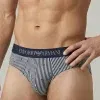 Pack 2 slips azul marino y blanco a rayas emporio armani 2r504