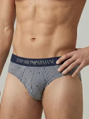 Pack 2 slips azul marino y blanco a rayas emporio armani 2r504