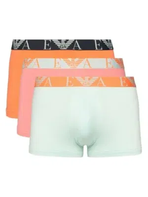 Pack 3 bóxer Emporio Armani Bold Monogram M4082 multicolor, tres unidades con cinturillas logo.