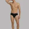 Slip Calvin Klein Micro Stretch negro, cinturilla logo al tono, vista frontal.