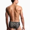 Slip de baño Emporio Armani Stripe Nut vista trasera sobre modelo