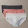 Pack de 3 slips premium Calvin Klein CK Black en lyocell colores marron oscuro, rosa empolvado y gris perla