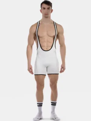Singlet Barcode Berlin Versos Efecto Cuero Blanco