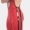 Singlet Barcode Berlin Versos Efecto Cuero Rojo