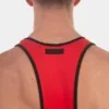 Singlet Barcode Berlin Versos Efecto Cuero Rojo