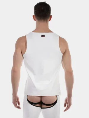 Camiseta de tirantes Barcode Berlin Zan Blanca