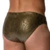 Bañador slip Manstore M2579 Olive/Gold vista trasera