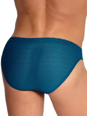 Vista trasera del Brazilbrief Olaf Benz RED2564 teal con cobertura compacta y tejido ligero.