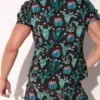 Vista trasera de camisa Iconic Slim Fit Cactus negra Code 22