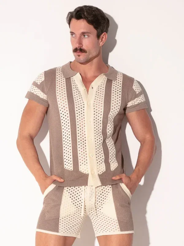 Camisa Code 22 Mosaic Taupe