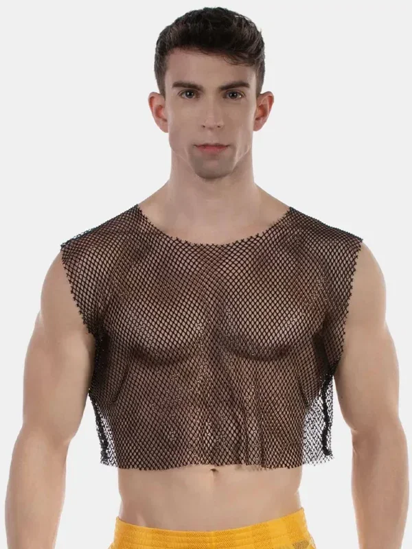 Crop Top Hombre Barcode Berlin Spark Negro