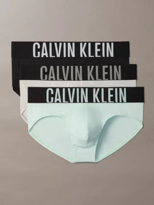 Pack 3 Slips Calvin Klein Intense Power Micro 4UW en negro, blanco y verde agua
