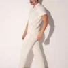 polo Code 22 Medley offwhite vista frontal con jacquard geométrico