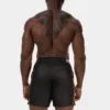 Vista trasera del short Fuad negro amarillo de Barcode Berlin con cinturilla elástica