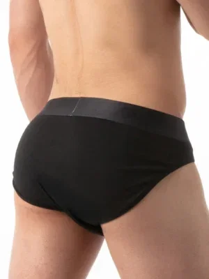 Vista trasera del Slip Leader Essentials Negro de algodón elástico