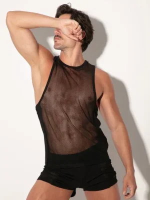 Modelo con tirantes Rock negro de tul y patrón de espiga Code 22