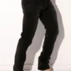 Vista lateral pantalón vaquero negro denim elástico ajuste recto - Pantalón Vaquero Code 22 Negro