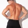 Bañador boxer Code 22 New York Negro, vista trasera completa con ojales en cintura y corte corto