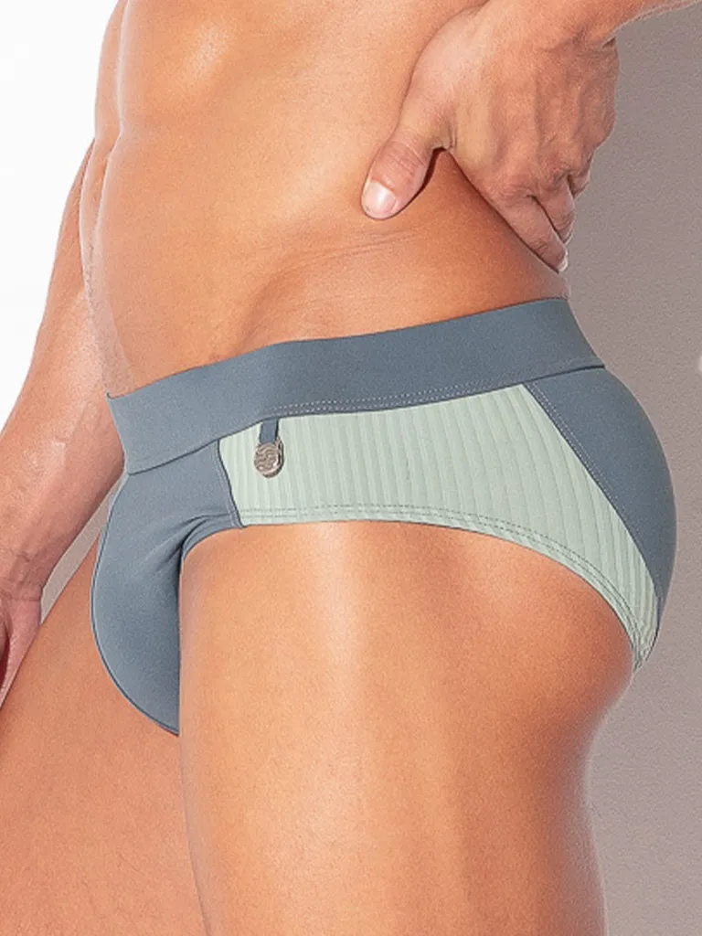 Bañador slip push up Code 22 San Francisco Gris vista lateral con ajuste ceñido