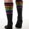 Calcetines Leader Pride Stripes Crew negros vista trasera
