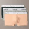 Pack 3 bóxers Calvin Klein Icon Cotton Stretch 3ZL en darkest spruce grey heather y peach bliss.