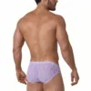 Vista trasera lateral de slip lavanda con jacquard semitransparente y dibujo ondulante — RED2560 Olaf Benz (