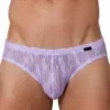 Vista frontal de slip Olaf Benz RED2560 Lavanda con jacquard ondulante semitransparente