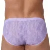 Vista trasera de slip lavanda Olaf Benz RED2560 con tejido jacquard ondulante semitransparente