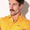 Camisa Code 22 Iconic Slim Fit Mustard