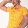 Camisa Code 22 Iconic Slim Fit Mustard